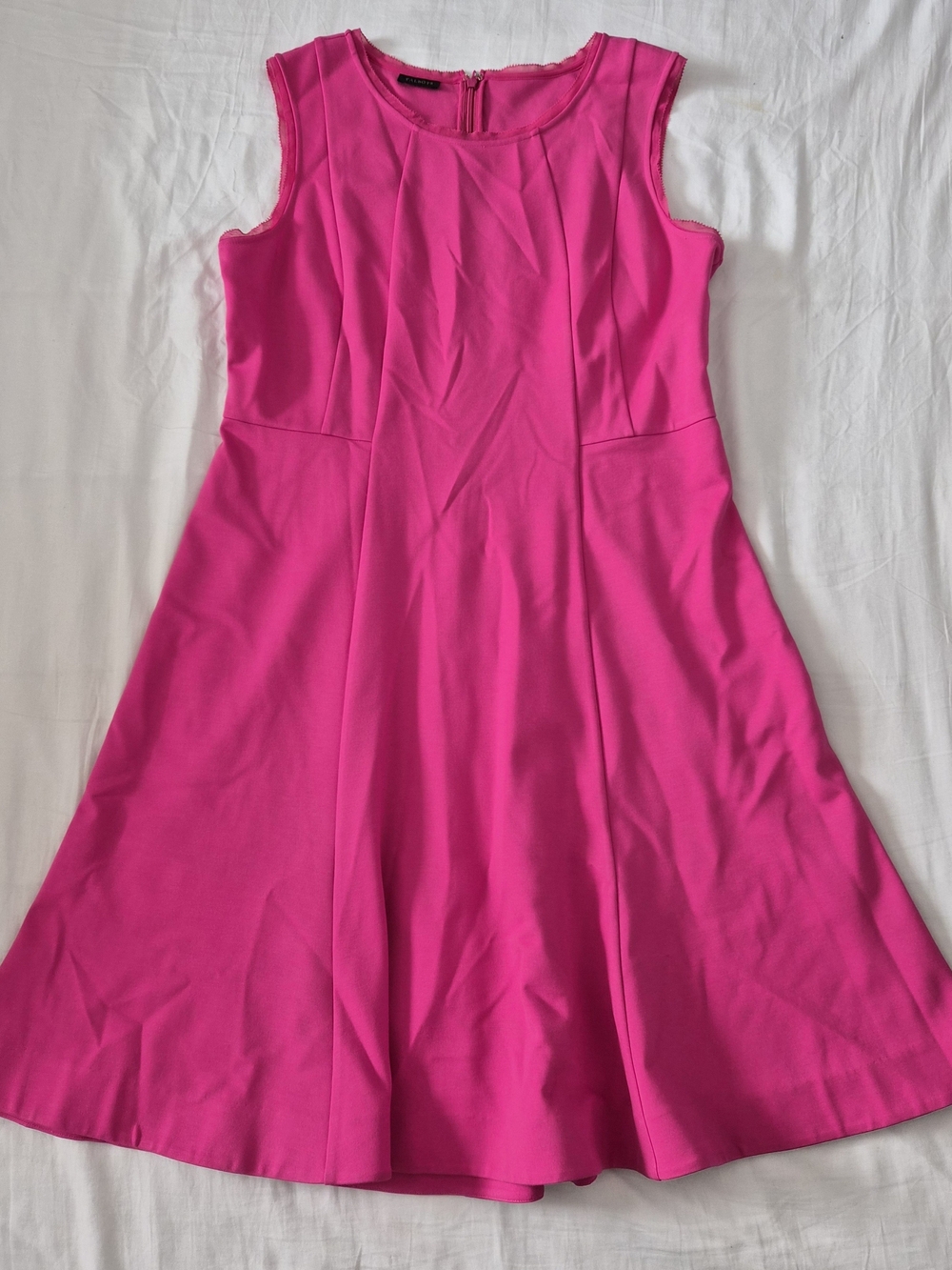 Talbots Vibrant Pink Sleeveless A-Line Midi Dress